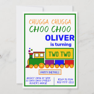 Invitación Cumpleaños número 2 del niño Chugga Choo Choo
