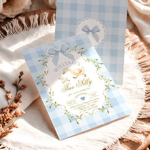 Invitación Cumpleaños número 2 del niño de dos gansos tontos 