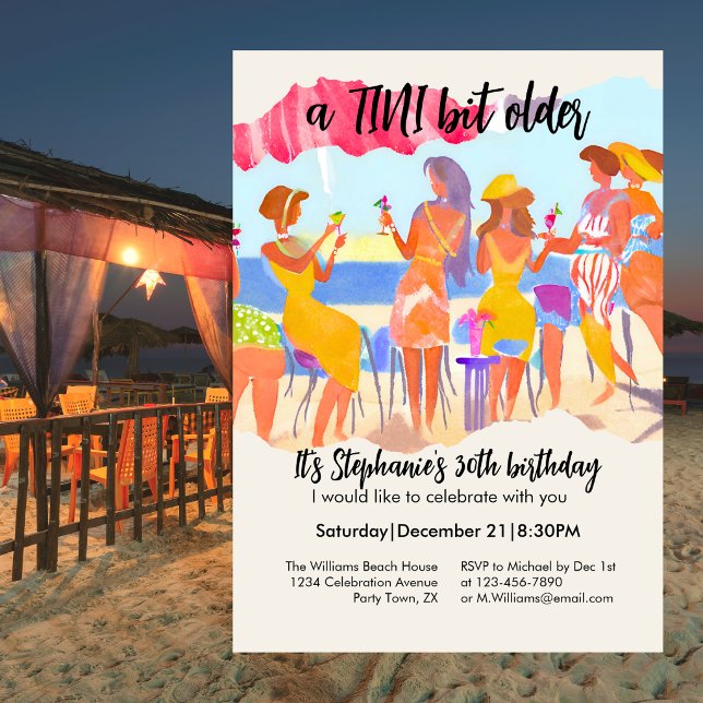 Invitación Cumpleaños número 30 Divertido verano en la playa  (Subido por el creador)