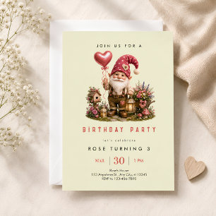 Invitación Cumpleaños número 3 del Gnomo del Bosque