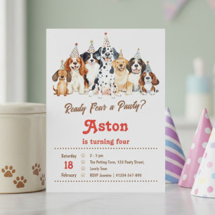 Invitación Cumpleaños número 4 Listo para una Fiesta Temática