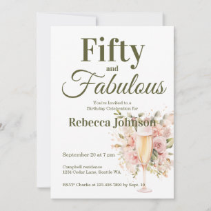 Invitación Cumpleaños número 50: Cincuenta y Fabuloso