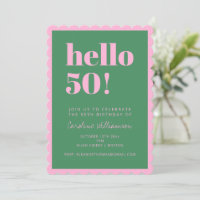 Cumpleaños número 50 con forma de concha rosa y ve