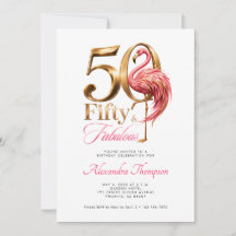 Cumpleaños número 50 de cincuenta flamencos rosas