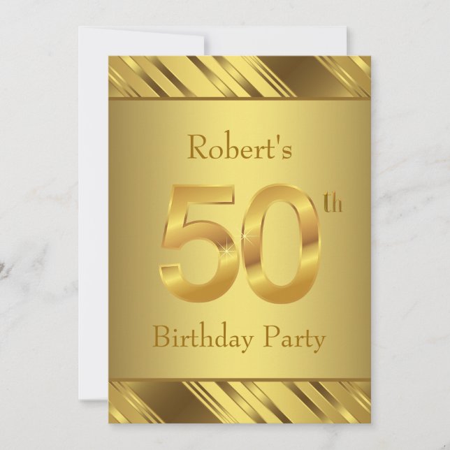 Invitación Cumpleaños número 50 de Mens (Anverso)