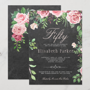 Invitación Cumpleaños número 50 del Jardín Floral Rosa Pizarr