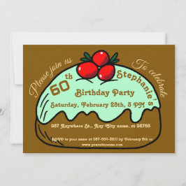 Invitación Cumpleaños número 60 de Brown Postre de Choco Donu