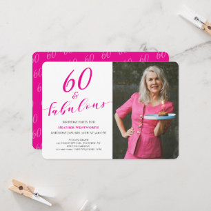 Invitación Cumpleaños número 60 y fabuloso guión Foto