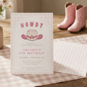 Invitación Cumpleaños número 6 de vaquera del Oeste Salvaje