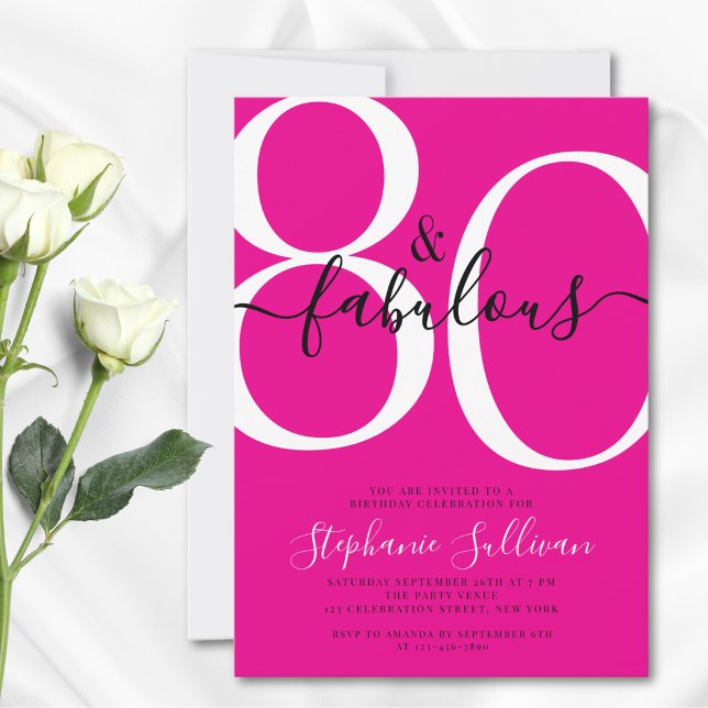 Invitación Cumpleaños número 80 Ochenta y Fabulosas Fiesta de (Subido por el creador)