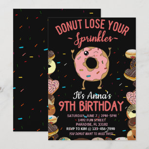 Invitación Cumpleaños número 9 No Pierdas Tus Purpurina Chica