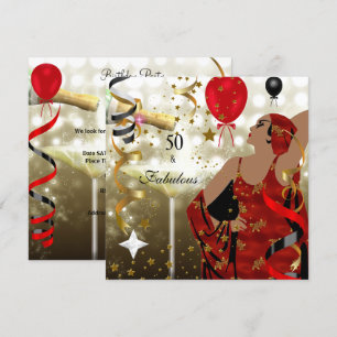 Invitación Cumpleaños número cincuenta glamuroso señora fabul