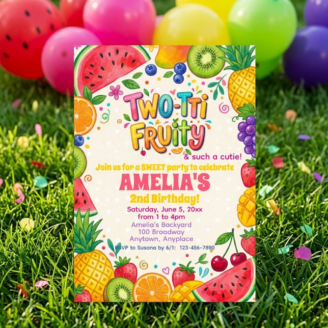 Invitación Cumpleaños número dos de Two-tti Fruity (Subido por el creador)