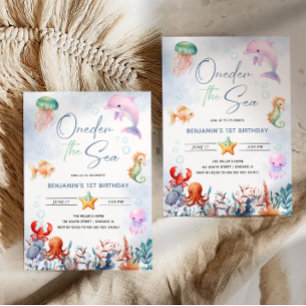 Invitación Cumpleaños número uno bajo el mar