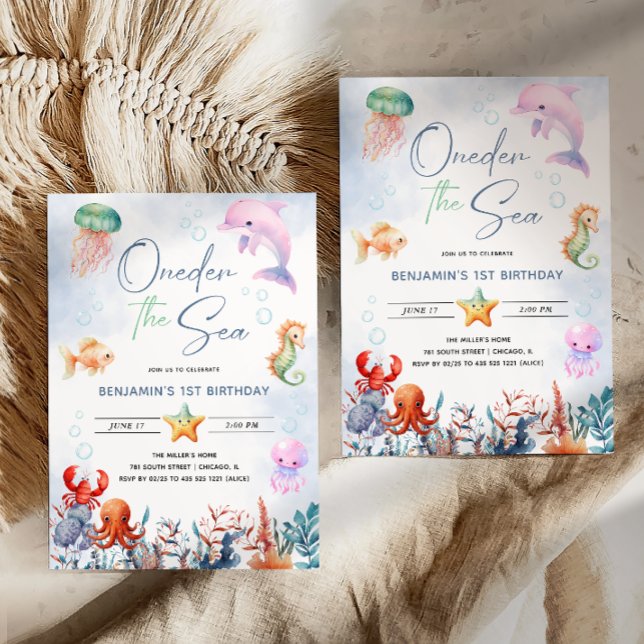 Invitación Cumpleaños número uno bajo el mar (Subido por el creador)