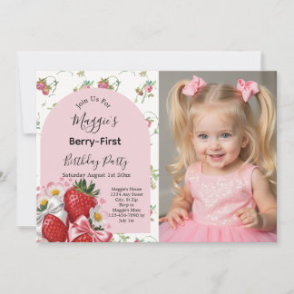 Invitación Cumpleaños número uno de Berry, fiesta de niña de