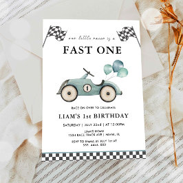 Invitación Cumpleaños número uno de chicos de autos de carrer