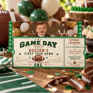 Invitación Cumpleaños número uno de fútbol americano para niñ