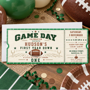 Invitación Cumpleaños número uno de fútbol americano para niñ