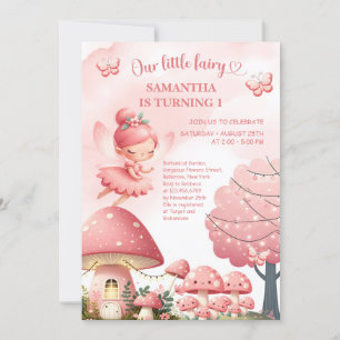 Invitación Cumpleaños número uno de la hada de la flor silves