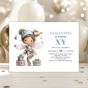 Invitación Cumpleaños número uno de la linda niña hada Capric