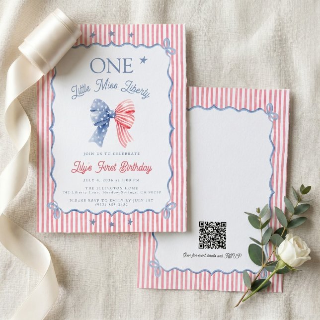 Invitación Cumpleaños número uno de Little Miss Liberty con c (Subido por el creador)