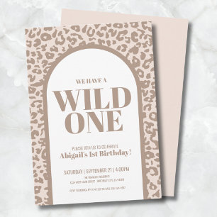Invitación Cumpleaños número uno de Modern Wild One