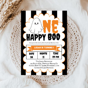 Invitación Cumpleaños número uno de One Happy Boo Boy