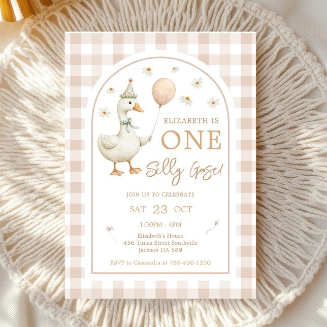 Invitación Cumpleaños número uno de One Silly Goose (Subido por el creador)