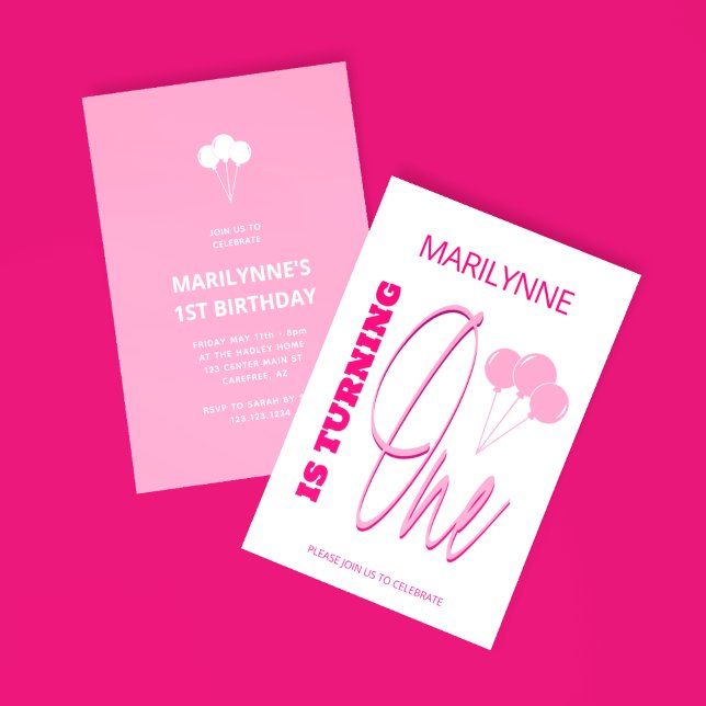 Invitación Cumpleaños número uno de Pink (Subido por el creador)