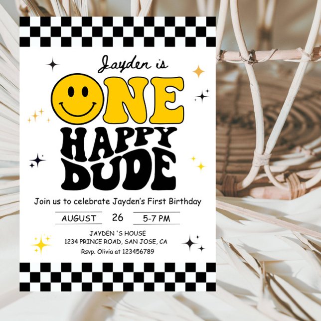 Invitación Cumpleaños número uno de un chico feliz (Subido por el creador)