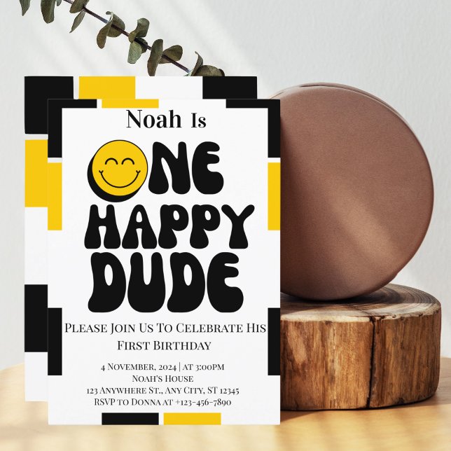Invitación Cumpleaños número uno de un chico feliz (Subido por el creador)
