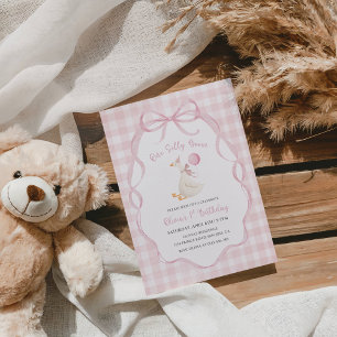 Invitación Cumpleaños número uno de una niña gansa tonta