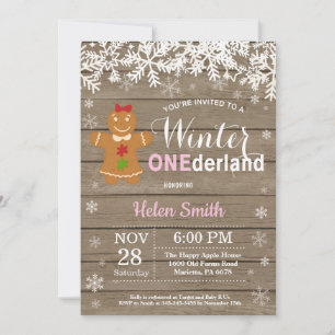 Invitación Cumpleaños número uno de Winter Onederland Rustic 