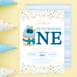 Invitación Cumpleaños número uno del Cupcake de Sprinkles Swe