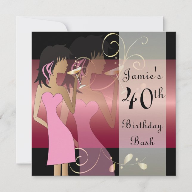 Invitación Cumpleaños o Chica Diva Fiesta de Soltera (Anverso)
