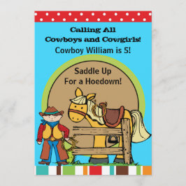 Invitación Cumpleaños occidental del Hoedown de encargo del