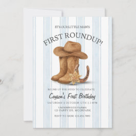 Invitación Cumpleaños occidental primero | Vaquero | Primera 