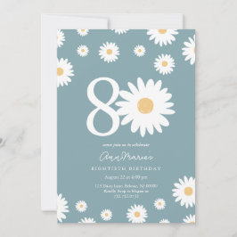 Invitación Cumpleaños ochenta de Daisy sin tiempo