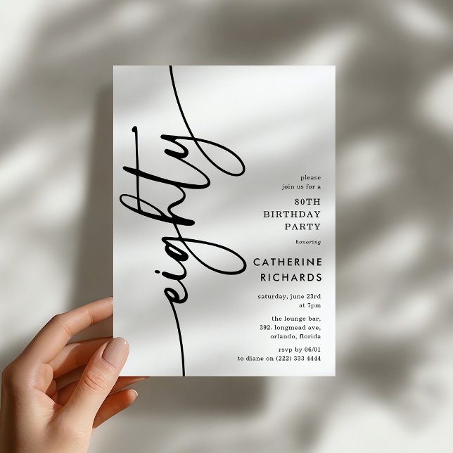 Invitación Cumpleaños Ochenta 'Script Eighty' (Subido por el creador)