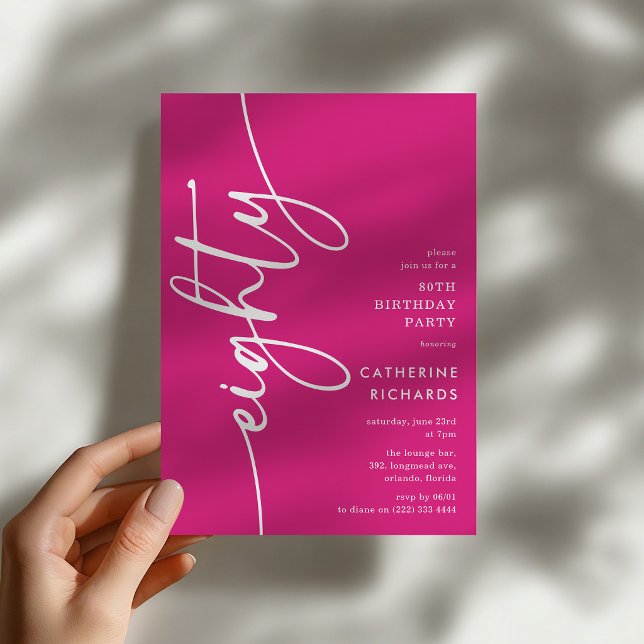 Invitación Cumpleaños Ochenta 'Script Eighty' (Subido por el creador)