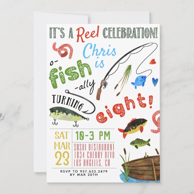 Invitación Cumpleaños Octavo de Pesca (Anverso)