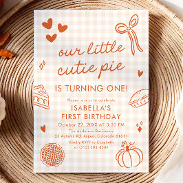 Invitación Cumpleaños Otoñal de Nuestra Pequeña Torta Adorabl