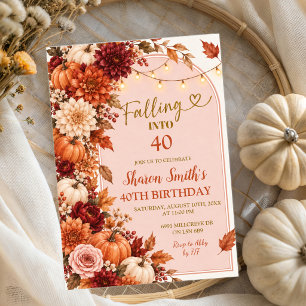 Invitación Cumpleaños Otoño Boho Rústico para cualquier edad