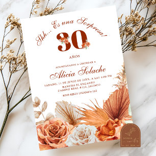 Invitación Cumpleaños Otoño Boho Teracotta Sorpresa