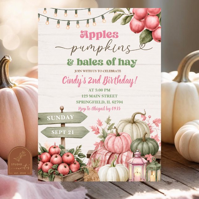 Invitación Cumpleaños Otoño Rústico Salvia Rosa (Subido por el creador)