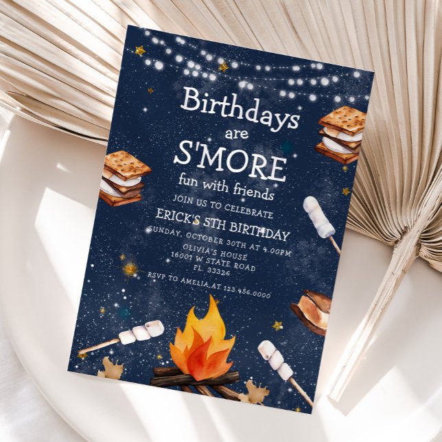 Invitación Cumpleaños otoño: S'mores Fun Campfire (Subido por el creador)