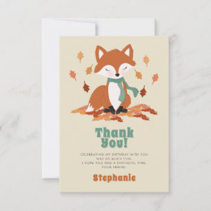 Invitación Cumpleaños Otoño Zorro Bosque Gracias