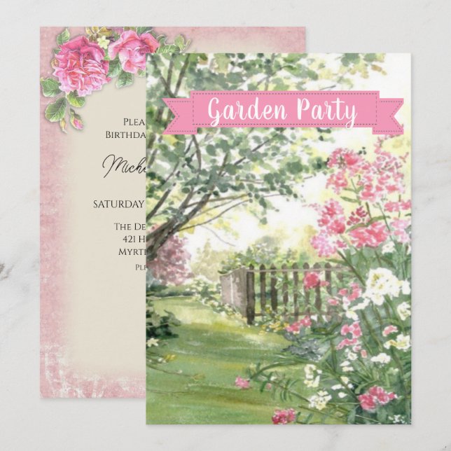 Invitación Cumpleaños/Otras Ocasiones/Invitación del Fiesta d (Anverso / Reverso)