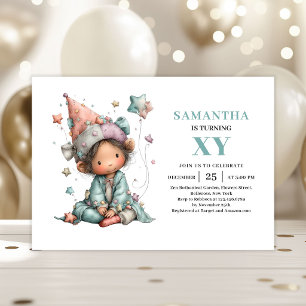 Invitación Cumpleaños Pastel de Hada Lindo y Caprichoso de 1
